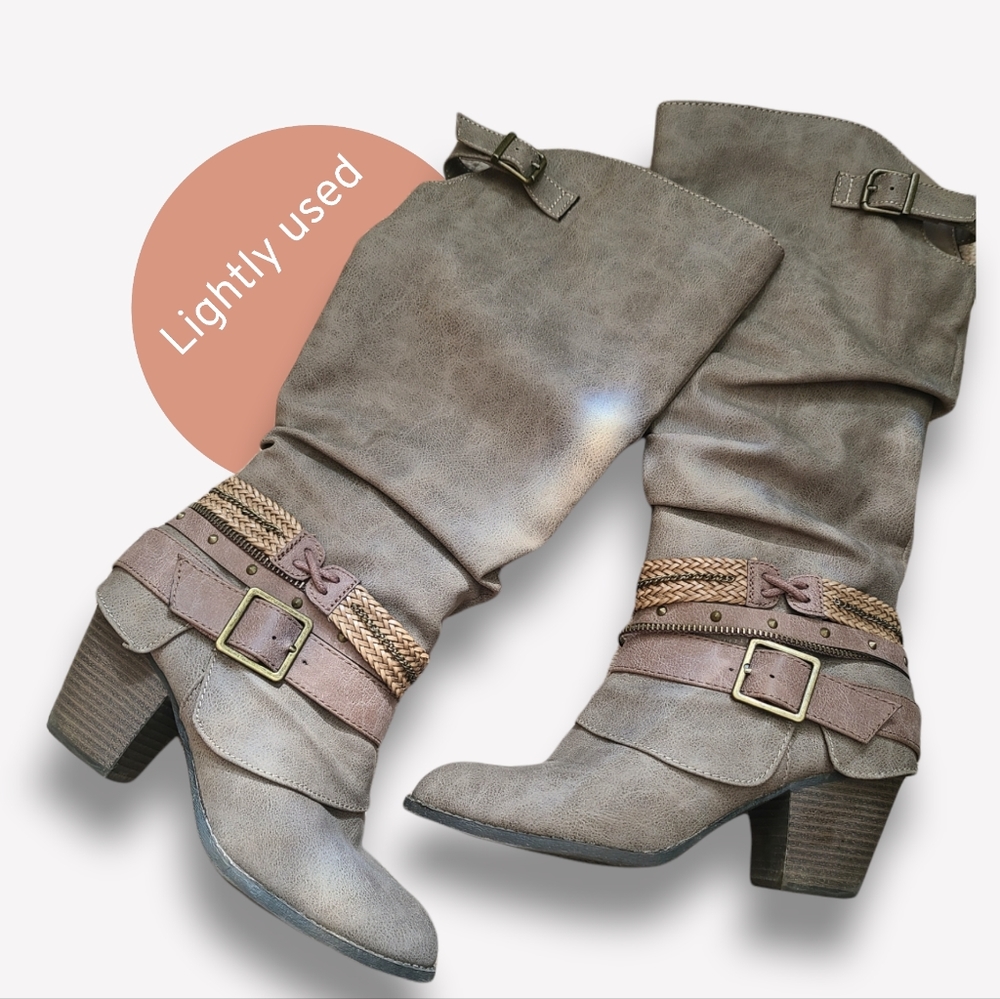 Tan leather boots
